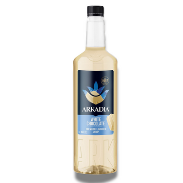 Arkadia White Chocolate Syrup 1000ml bottle - premium café-style syrup for coffee, desserts, and frappes, Halal certified